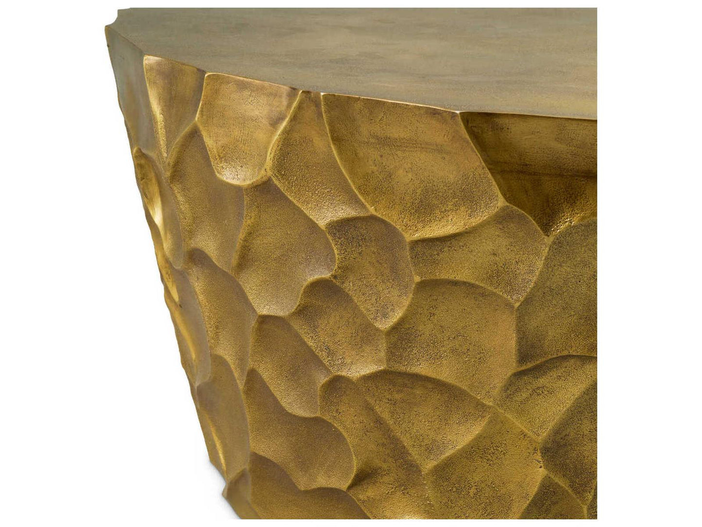 Fiorentino Round Coffee Table in Vintage Brass Finish