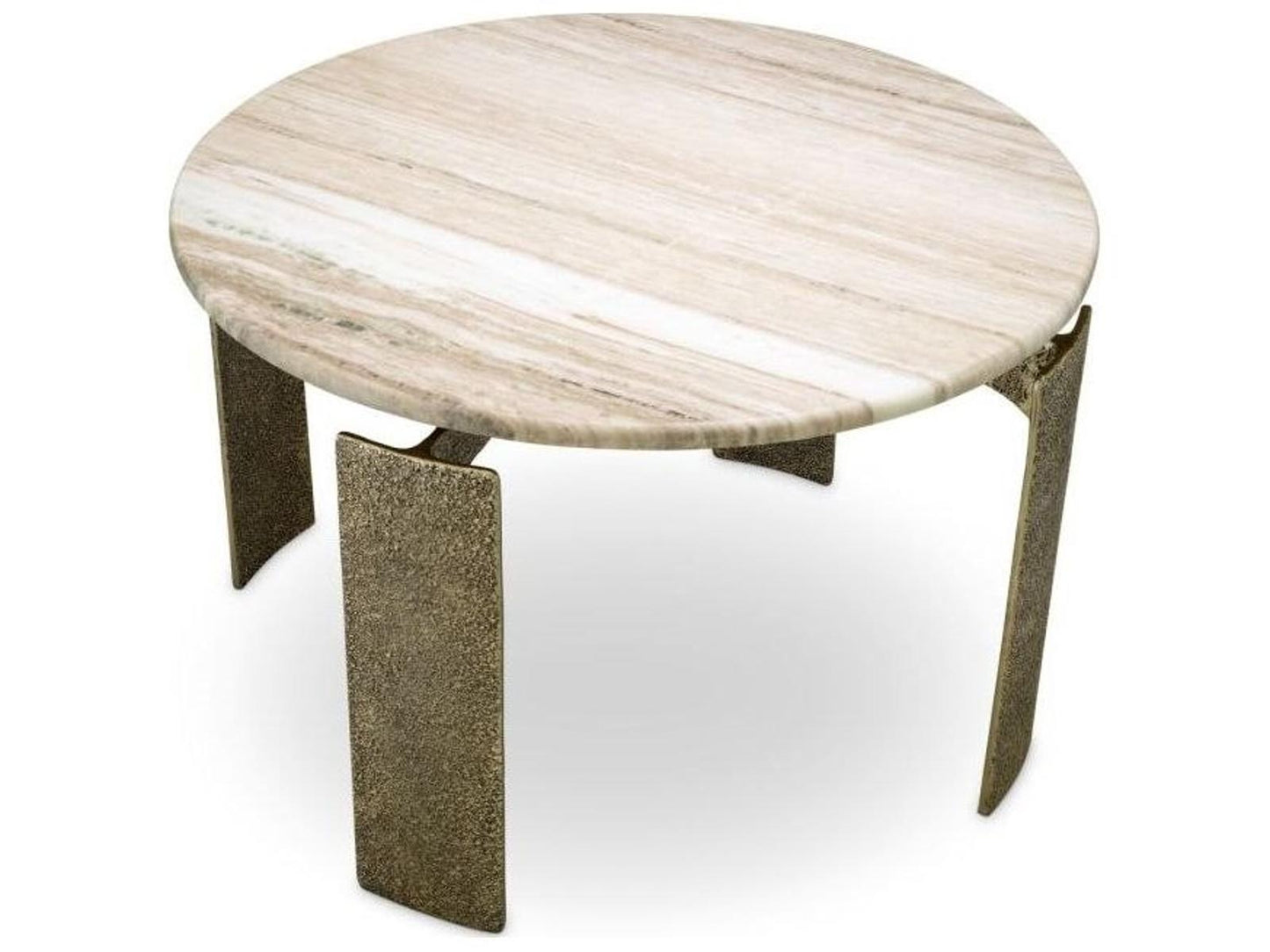 Ethnicraft Dining Table Bodega Round Antique Brass Finish