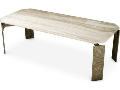 Ethnicraft Dining Table Bodega Rectangular Antique Brass Finish
