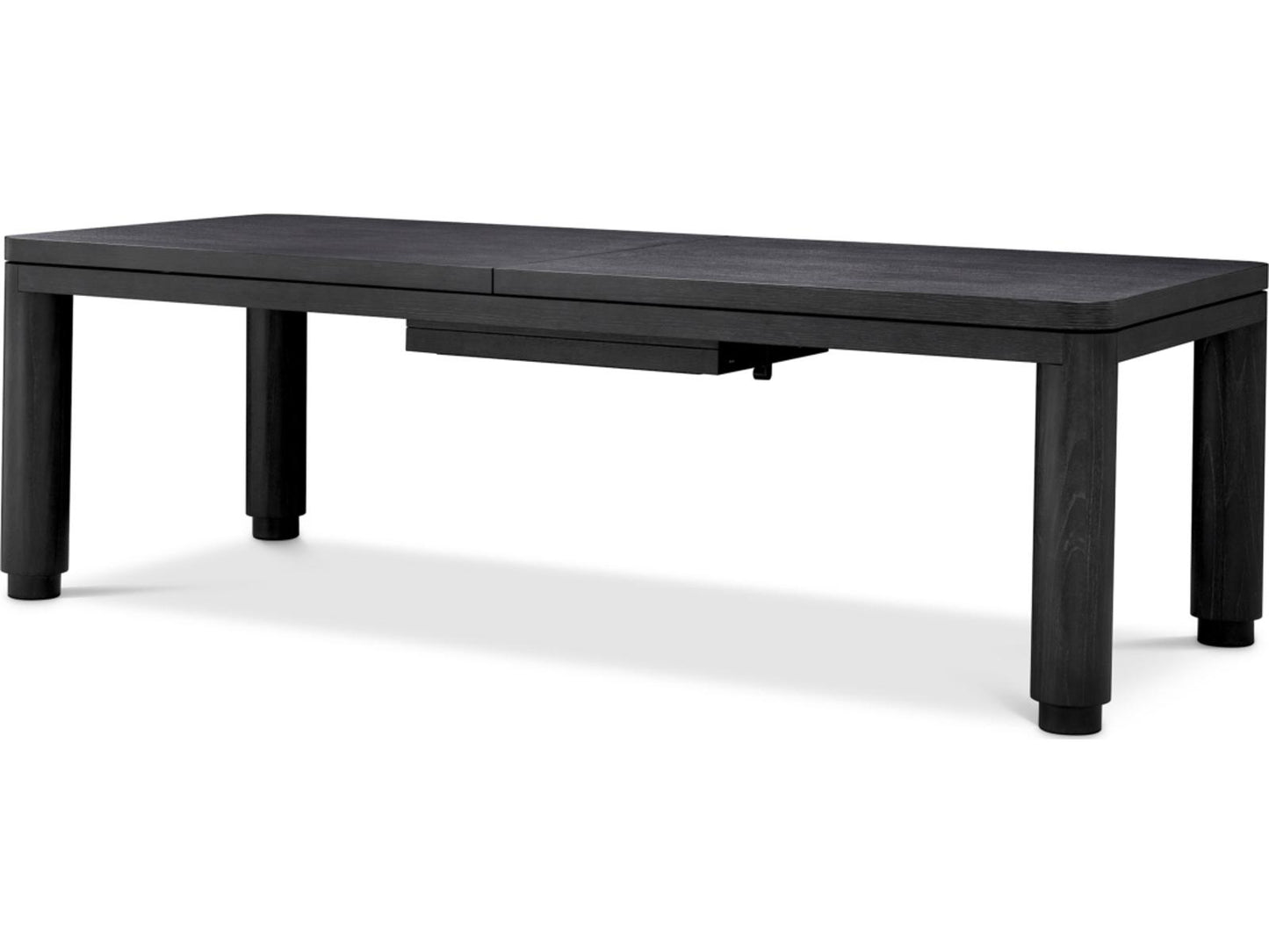 Atelier Extendable Rectangular Dining Table Charcoal Grey Oak Veneer