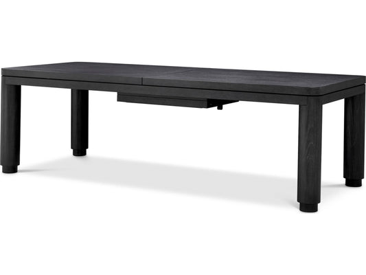 Atelier Extendable Rectangular Dining Table Charcoal Grey Oak Veneer
