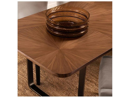 Ethnicraft Dining Table Rucello Light Walnut Veneer Bronze Finish