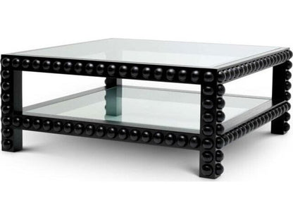 Ethnicraft Coffee Table Kenton Classic Black Finish Clear Glass