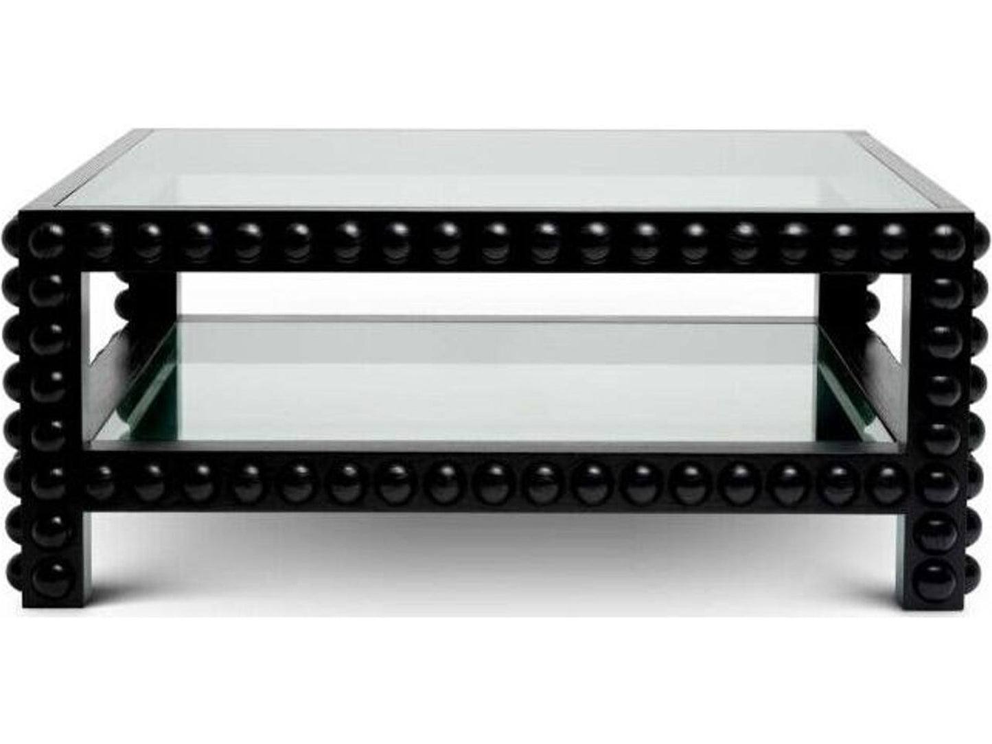 Ethnicraft Coffee Table Kenton Classic Black Finish Clear Glass
