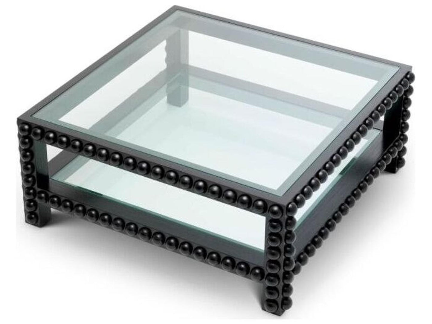 Ethnicraft Coffee Table Kenton Classic Black Finish Clear Glass
