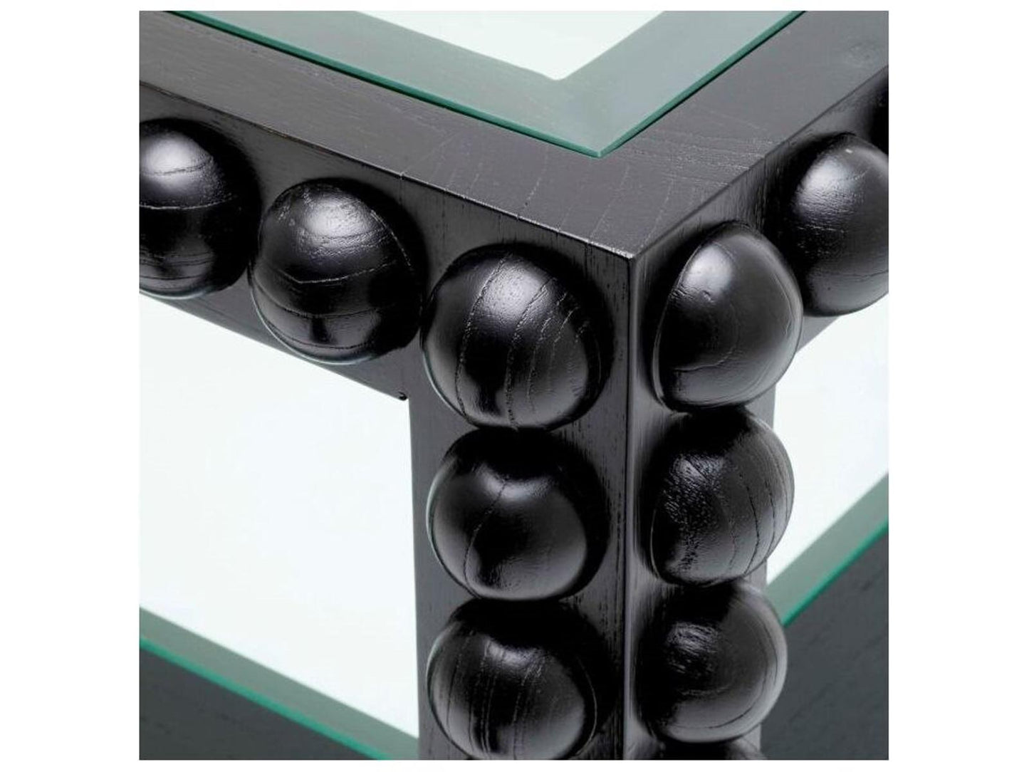 Ethnicraft Coffee Table Kenton Classic Black Finish Clear Glass
