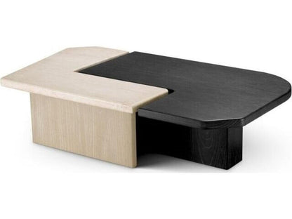 Ethnicraft Coffee Table Yardham Travertine Charcoal Grey Oak Veneer Set Of 2