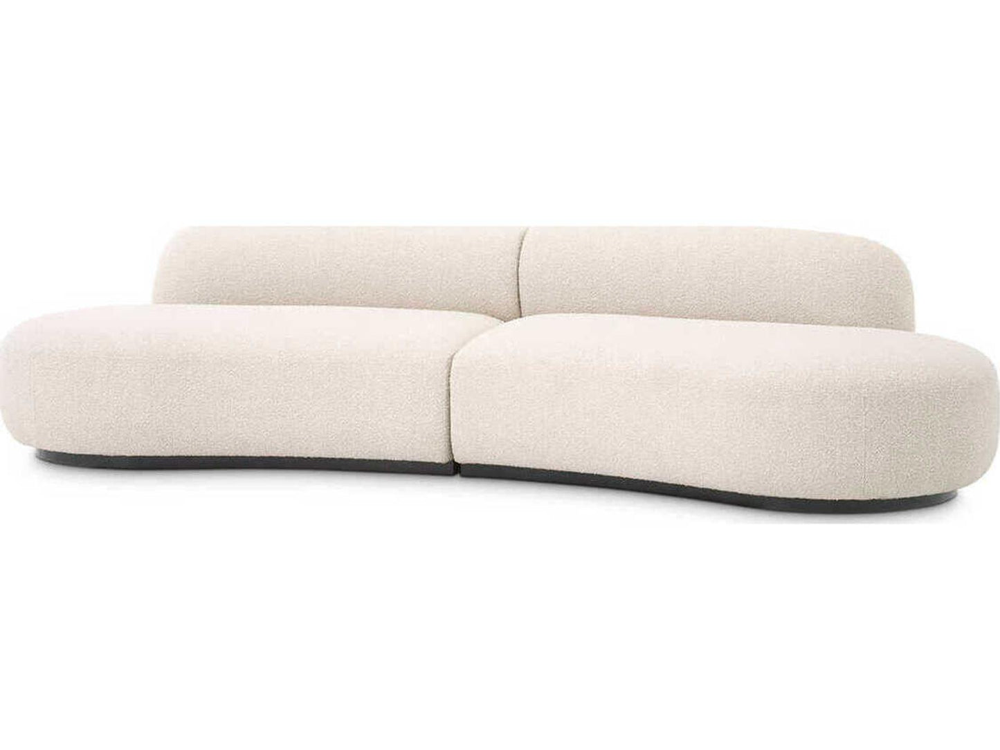 Bj?rn S 3-Seat Boucl�� Cream Sofa with Black Base