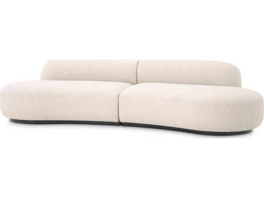 Bj?rn S 3-Seat Boucl�� Cream Sofa with Black Base