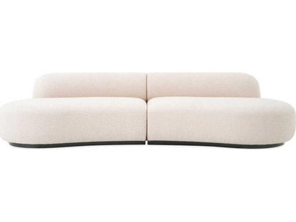 Bj?rn S 3-Seat Boucl�� Cream Sofa with Black Base