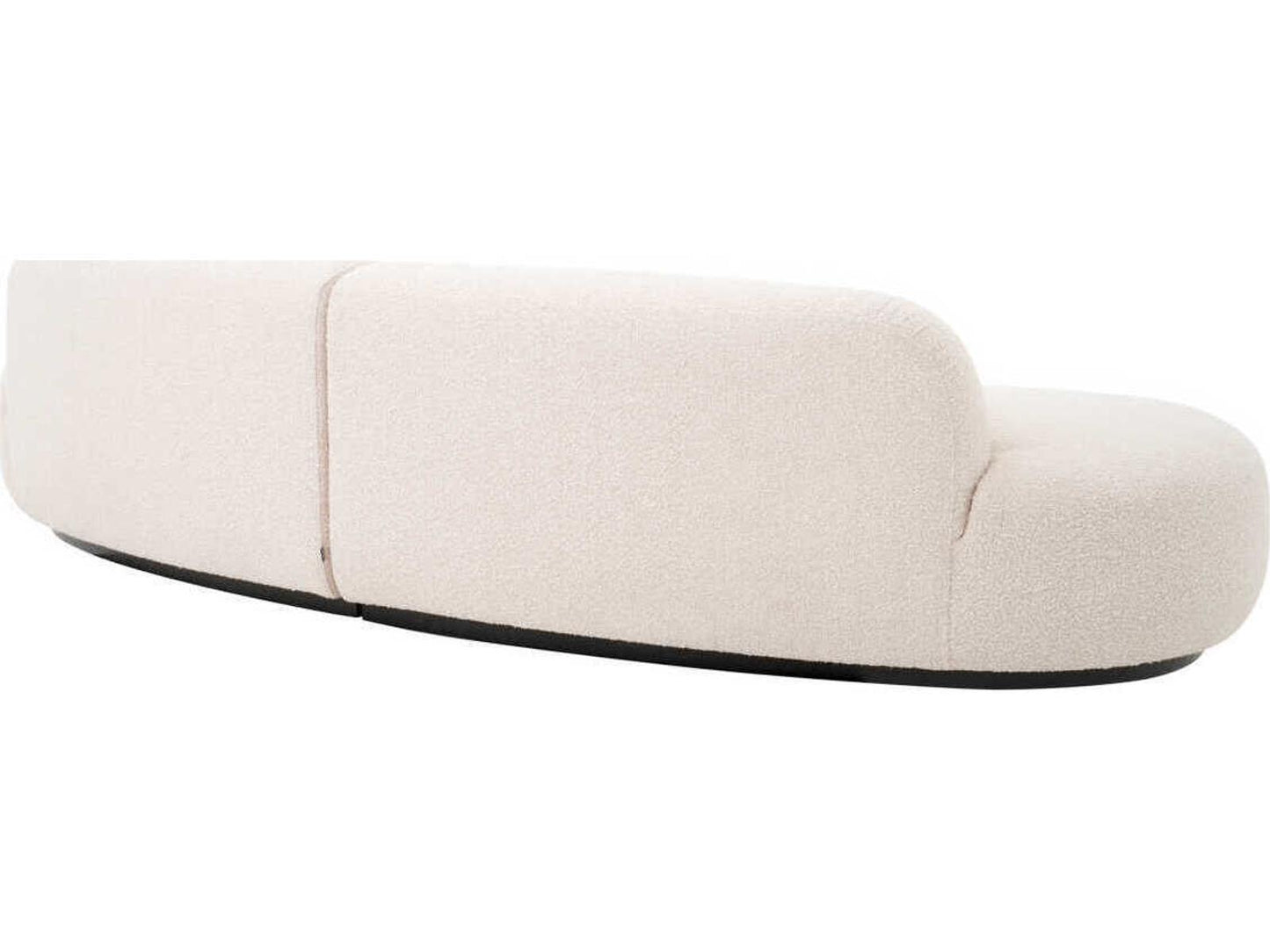 Bj?rn S 3-Seat Boucl�� Cream Sofa with Black Base