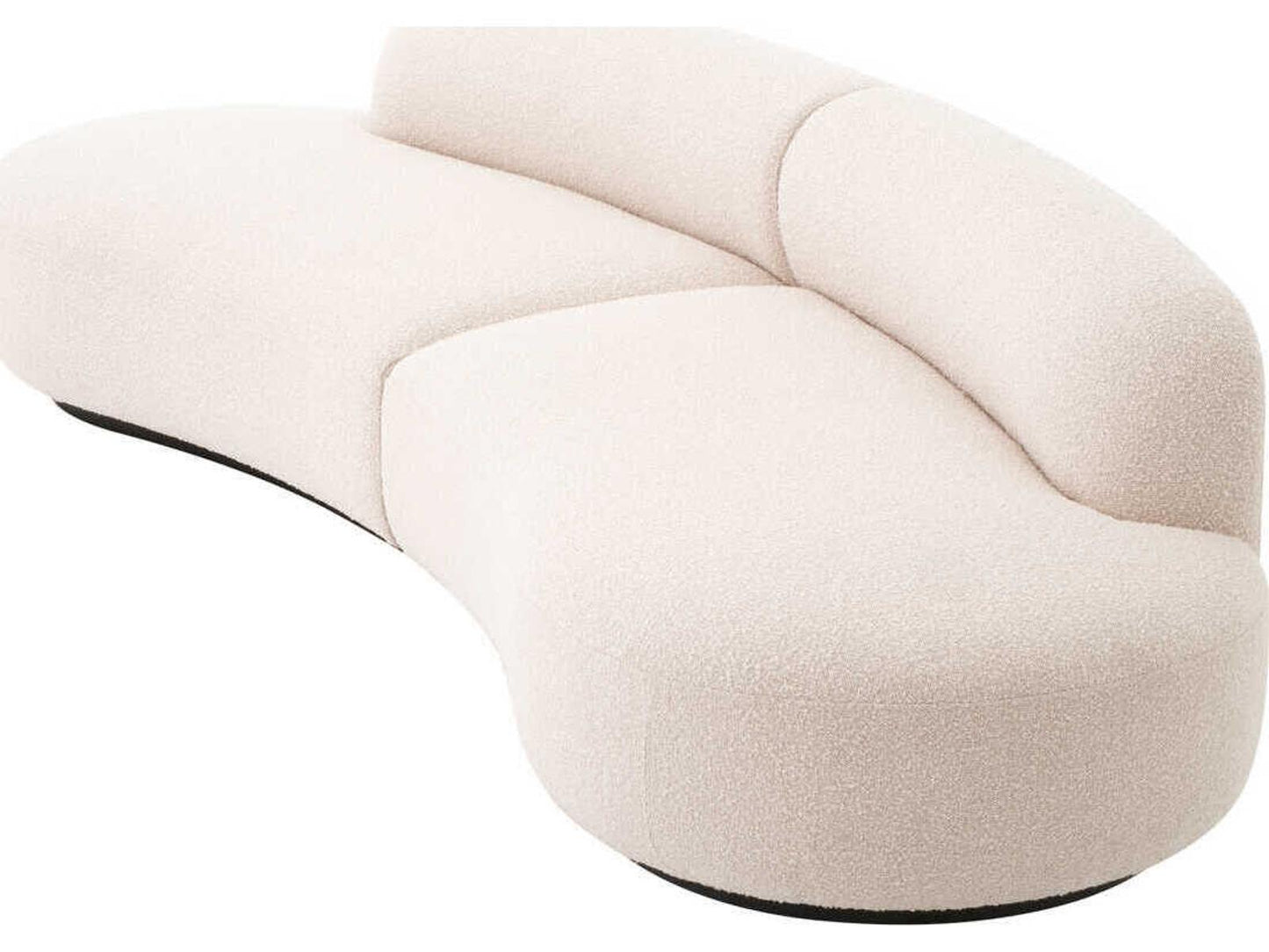 Bj?rn S 3-Seat Boucl�� Cream Sofa with Black Base