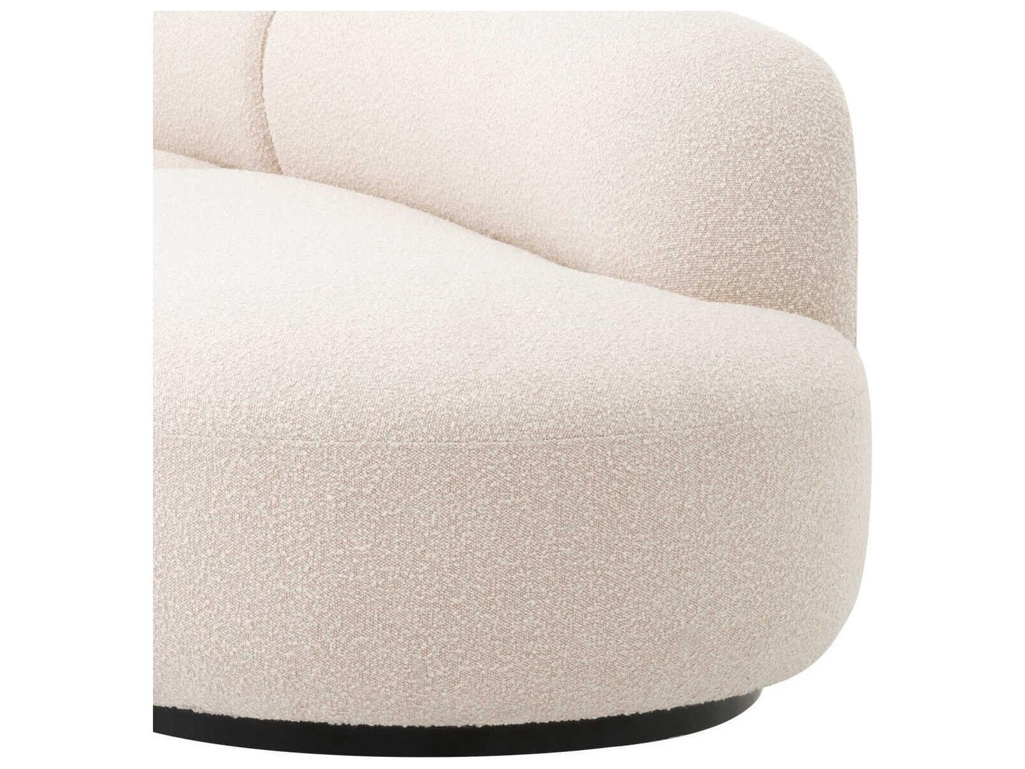 Bj?rn S 3-Seat Boucl�� Cream Sofa with Black Base
