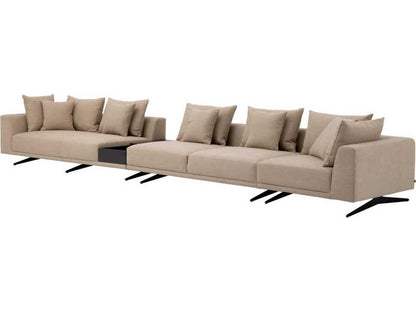 Endless 4-Piece Modular Sectional Sofa in Avalon Sand with In-Built Side Table