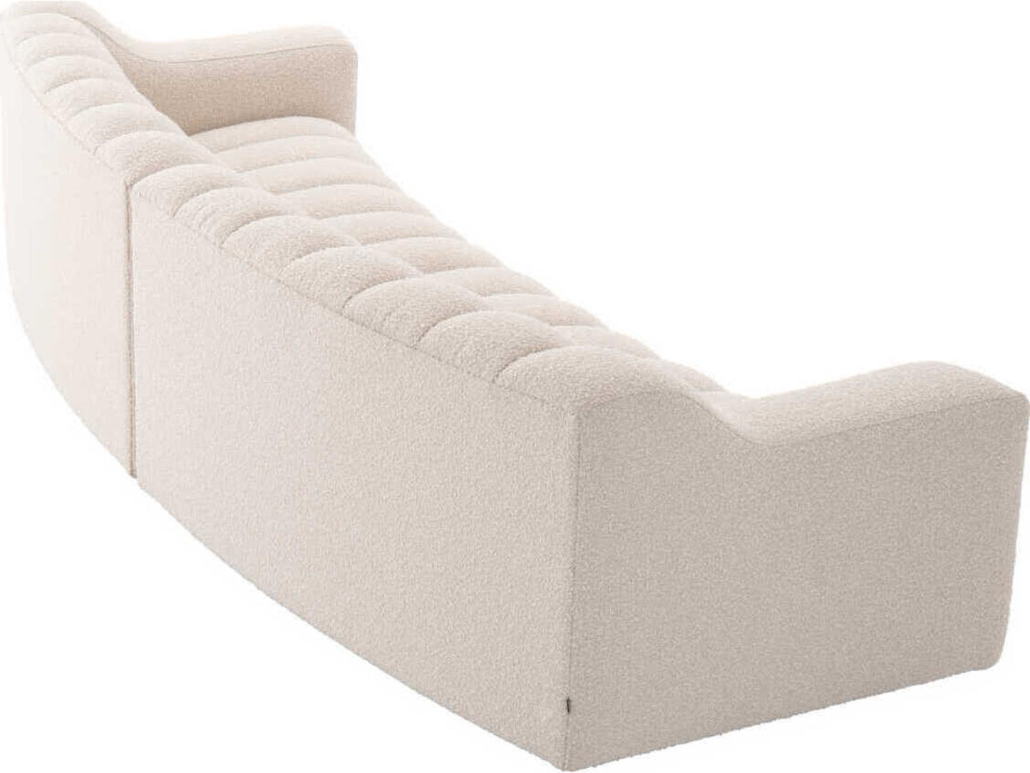 Kelly 3-Seat Boucle Fabric Sofa in Cream with Black Base
