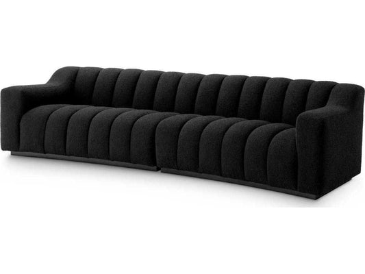 Kelly 3-Seat Boucle Cream Sofa with Black Base