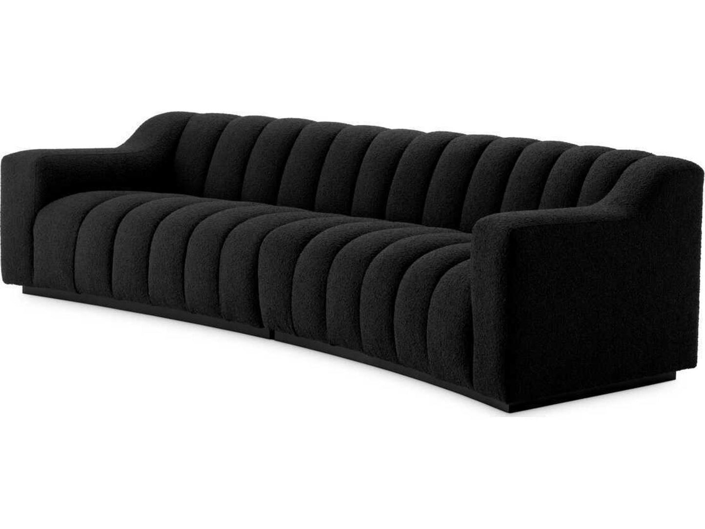 Kelly 3-Seat Boucle Cream Sofa with Black Base