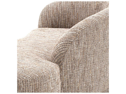 Bernd 4-Seat Mademoiselle Beige Upholstered Sofa with Black Base