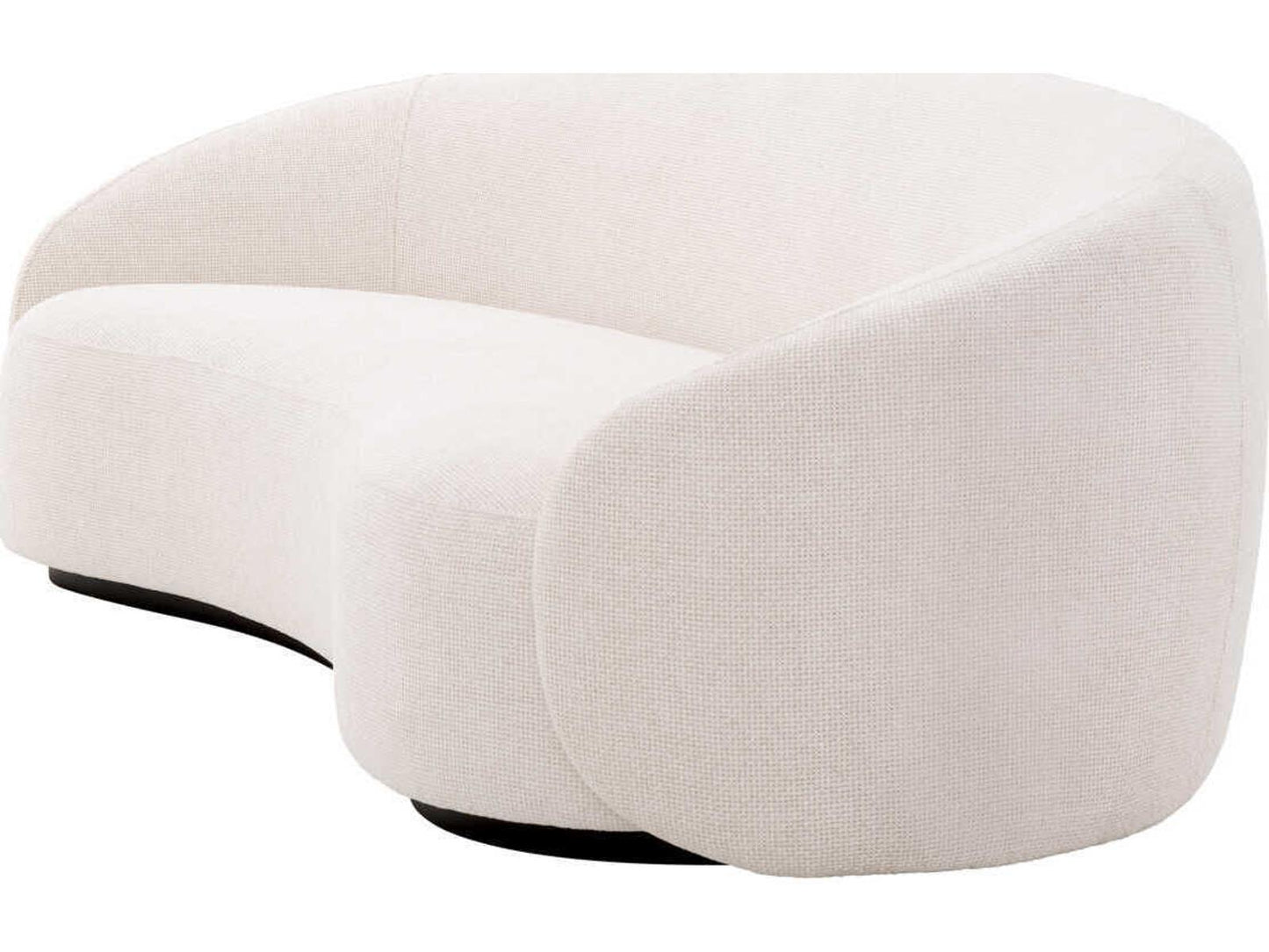 Amore 3-Seat Lyssa Off-White Fabric Sofa with Black Base