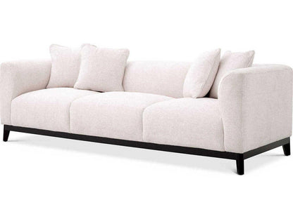 Corso 3-Seat Upholstered Sofa in Lyssa Off-White Fabric with Black Base
