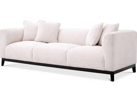 Corso 3-Seat Upholstered Sofa in Lyssa Off-White Fabric with Black Base