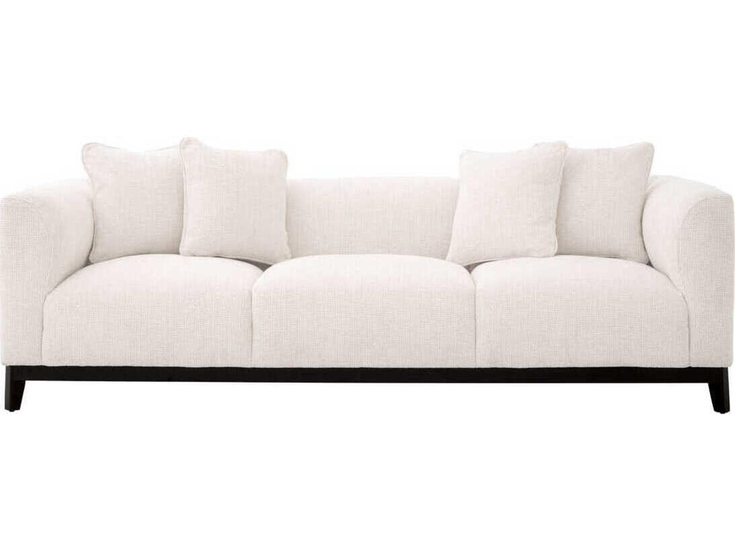 Corso 3-Seat Upholstered Sofa in Lyssa Off-White Fabric with Black Base