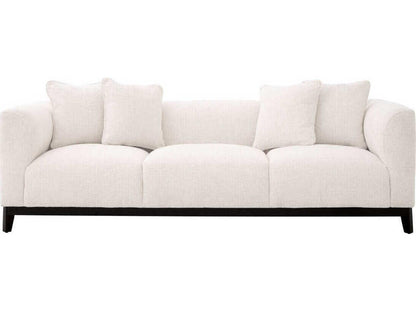 Corso 3-Seat Upholstered Sofa in Lyssa Off-White Fabric with Black Base