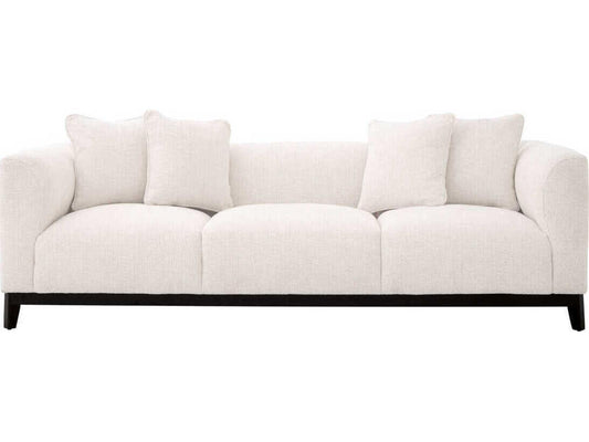 Corso 3-Seat Upholstered Sofa in Lyssa Off-White Fabric with Black Base
