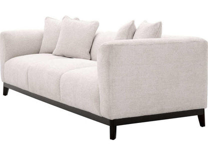Corso 3-Seat Upholstered Sofa in Lyssa Off-White Fabric with Black Base