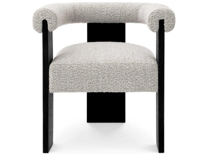 Percy Hardwood Black Upholstered Arm Dining Chair
