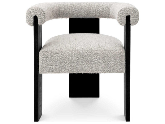 Percy Hardwood Black Upholstered Arm Dining Chair