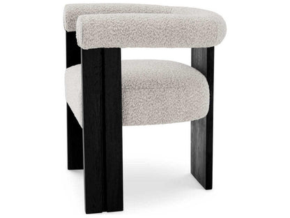 Percy Hardwood Black Upholstered Arm Dining Chair
