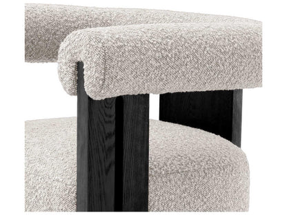 Percy Hardwood Black Upholstered Arm Dining Chair
