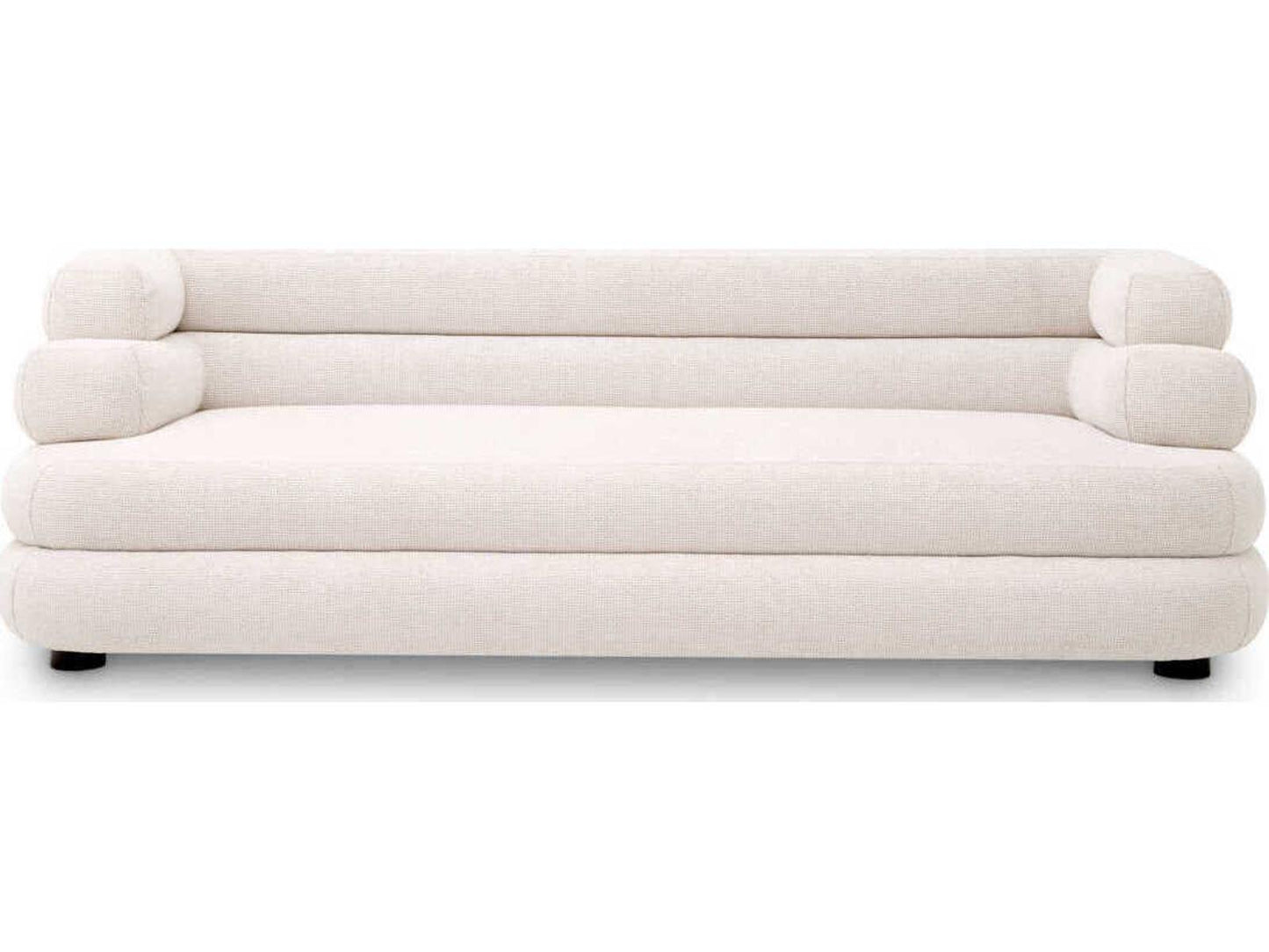 Malaga 3-Seat Polyester Blend Sofa in Lyssa Off-White