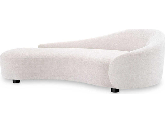 Rivolo Curved Sofa in Lyssa Off-White Fabric with Black Feet