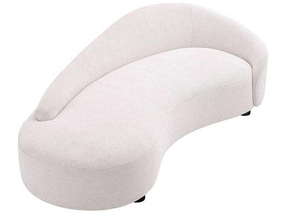 Rivolo Curved Sofa in Lyssa Off-White Fabric with Black Feet