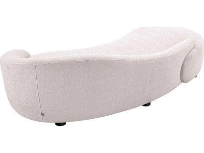 Rivolo Curved Sofa in Lyssa Off-White Fabric with Black Feet