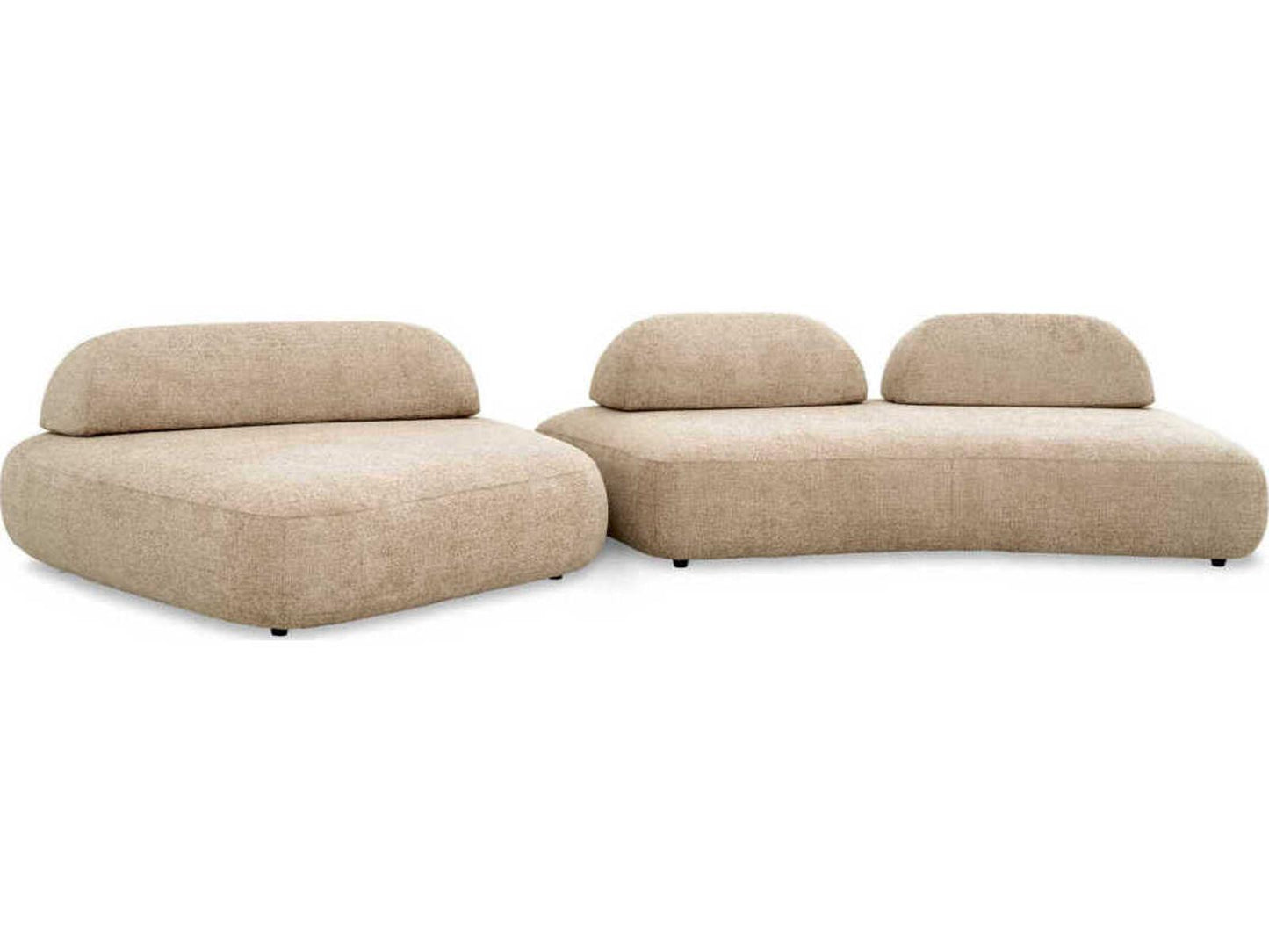Residenza Lyssa Sand Black Feet Beige Upholstered Modular