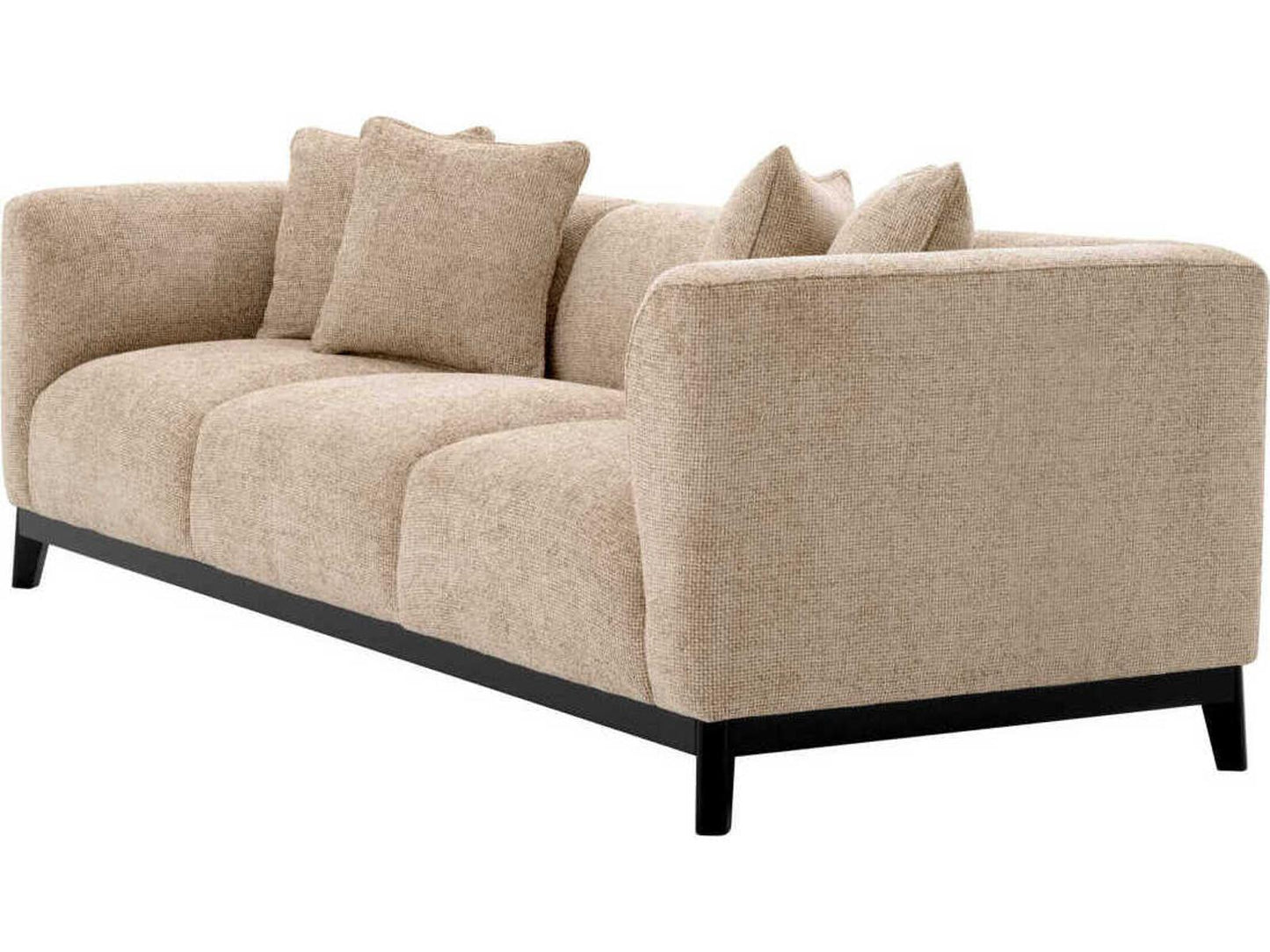 Corso 3-Seat Upholstered Sofa Lyssa Sand with Black Base
