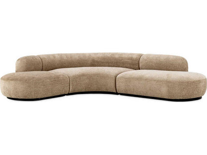 Sofa Björn L 3-Seat Lyssa Sand Upholstered Sofa with Black Base