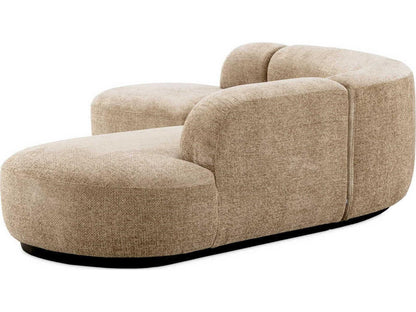 Sofa Björn L 3-Seat Lyssa Sand Upholstered Sofa with Black Base