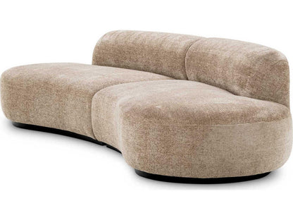 Bjorn S 3-Seat Lyssa Sand Fabric Sofa with Black Base