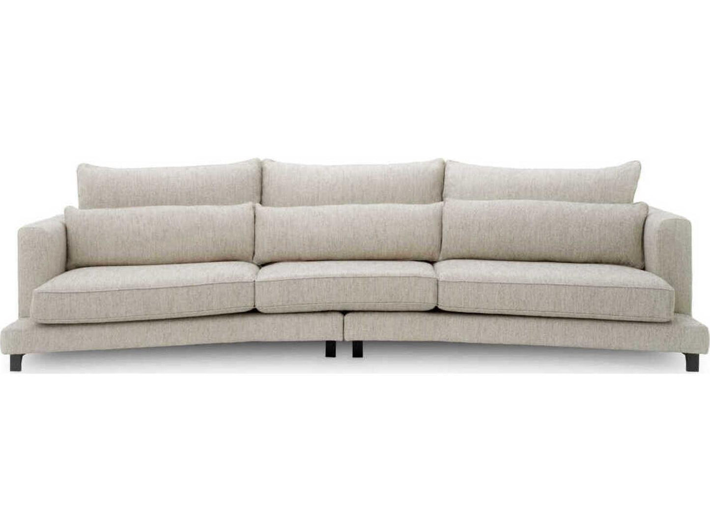 Savarana Splendor 3-Seat Upholstered Sofa in Light Grey with Black Feet