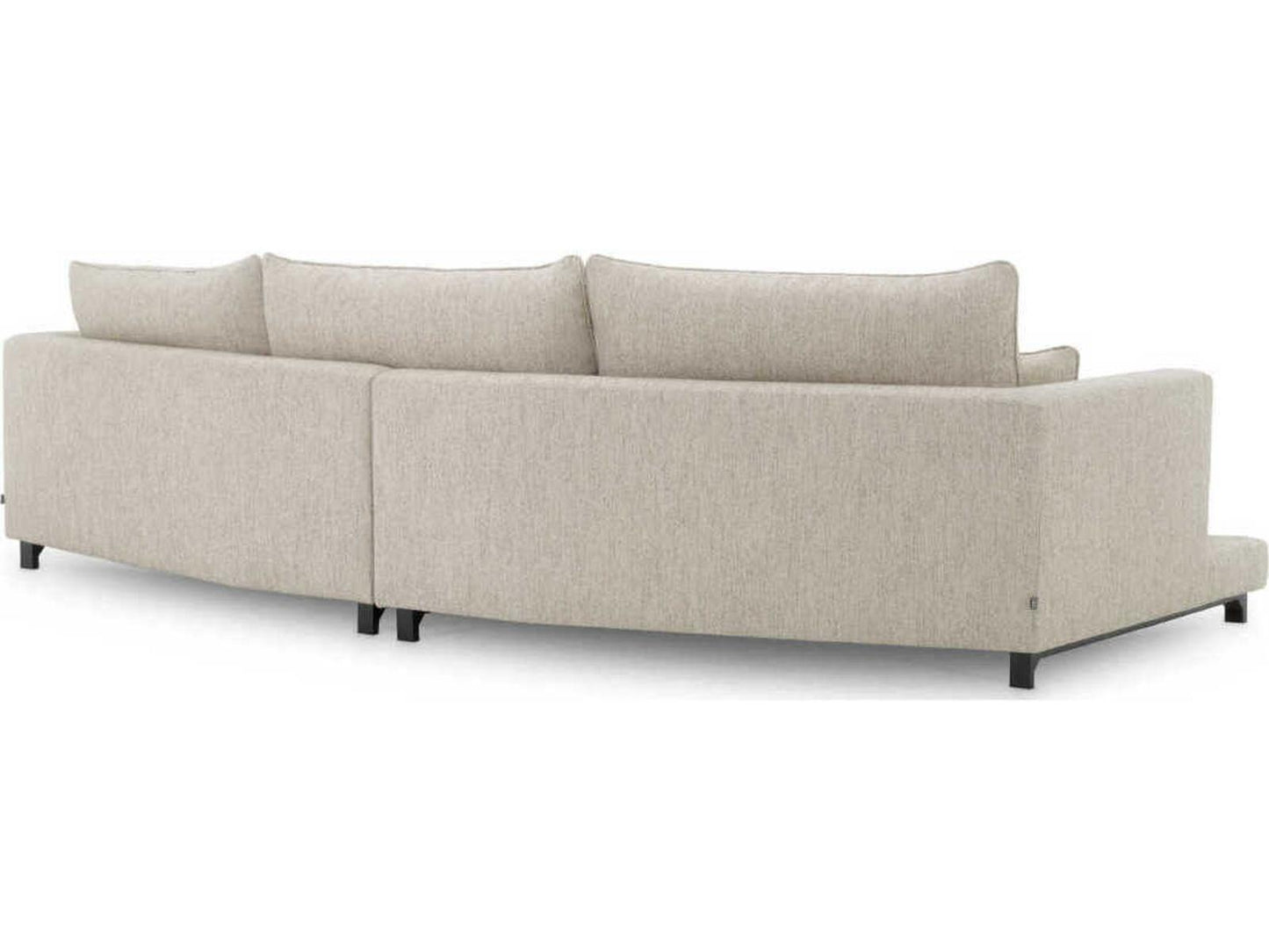 Savarana Splendor 3-Seat Upholstered Sofa in Light Grey with Black Feet
