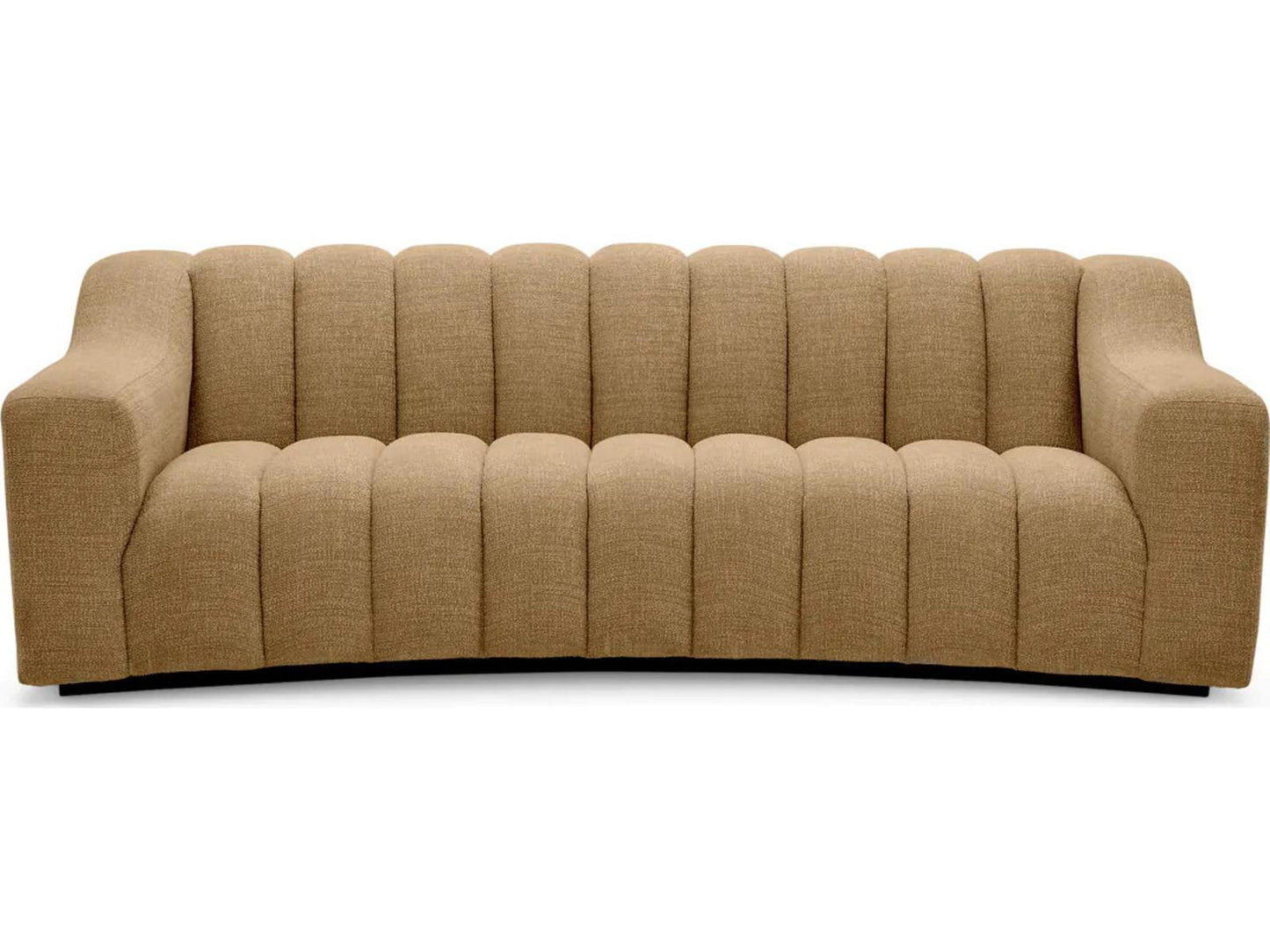 Kelly S Sofa Boucle Fabric in Stratfort Honey with Black Base