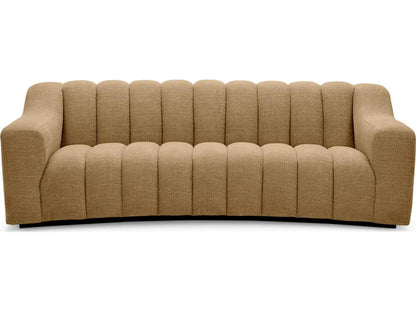 Kelly S Sofa Boucle Fabric in Stratfort Honey with Black Base