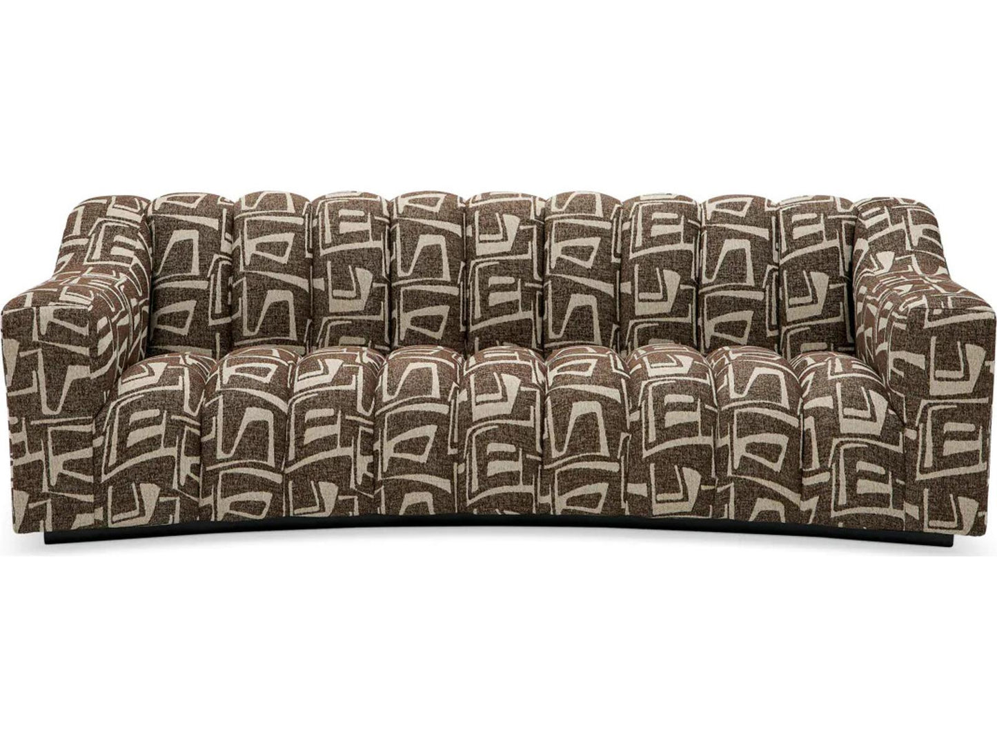 Kelly S 3-Seat Davenport Dark Brown Fabric Sofa