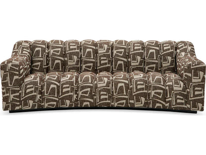 Kelly S 3-Seat Davenport Dark Brown Fabric Sofa