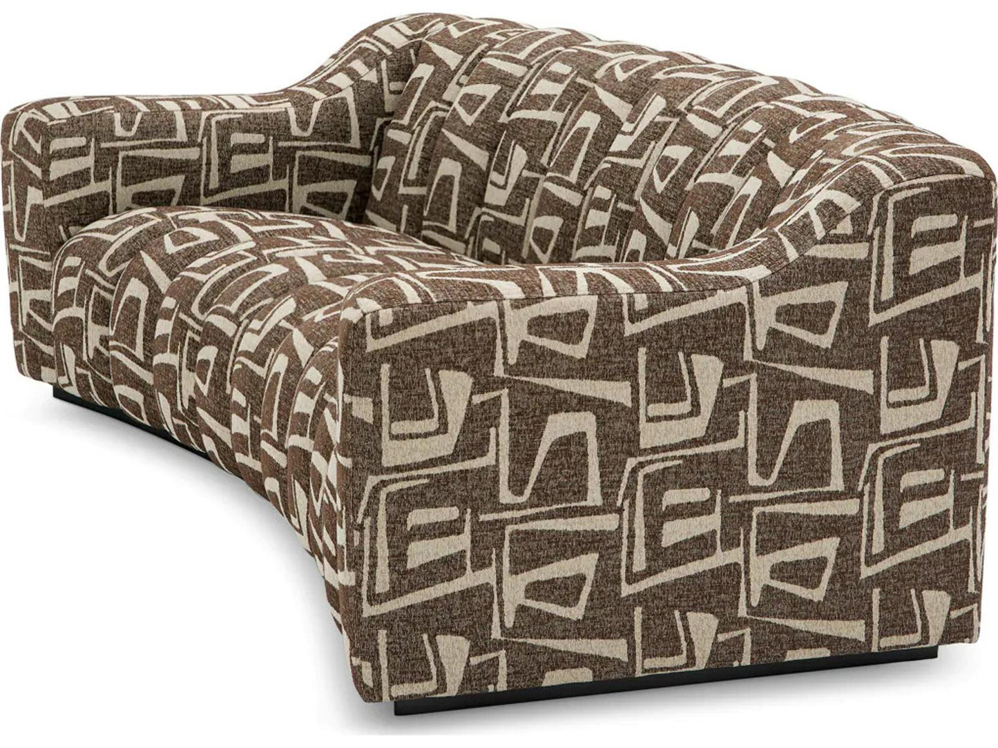 Kelly S 3-Seat Davenport Dark Brown Fabric Sofa