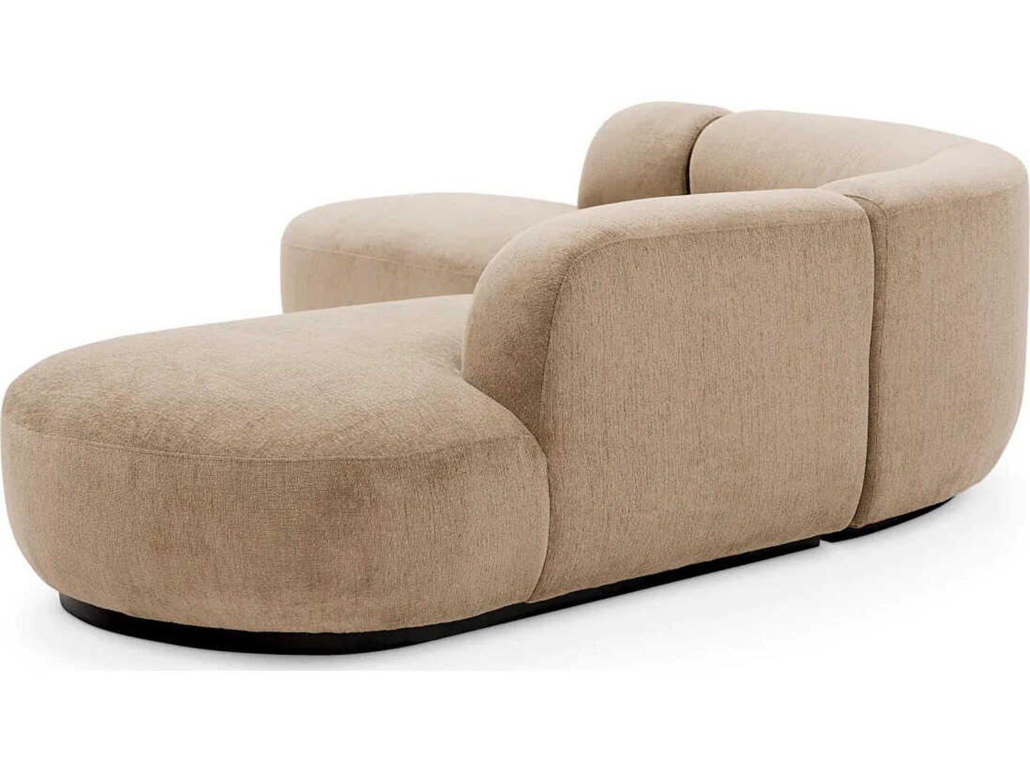 Bjorn 2-Piece Upholstered Curved Sectional Sofa in Stratfort Sand